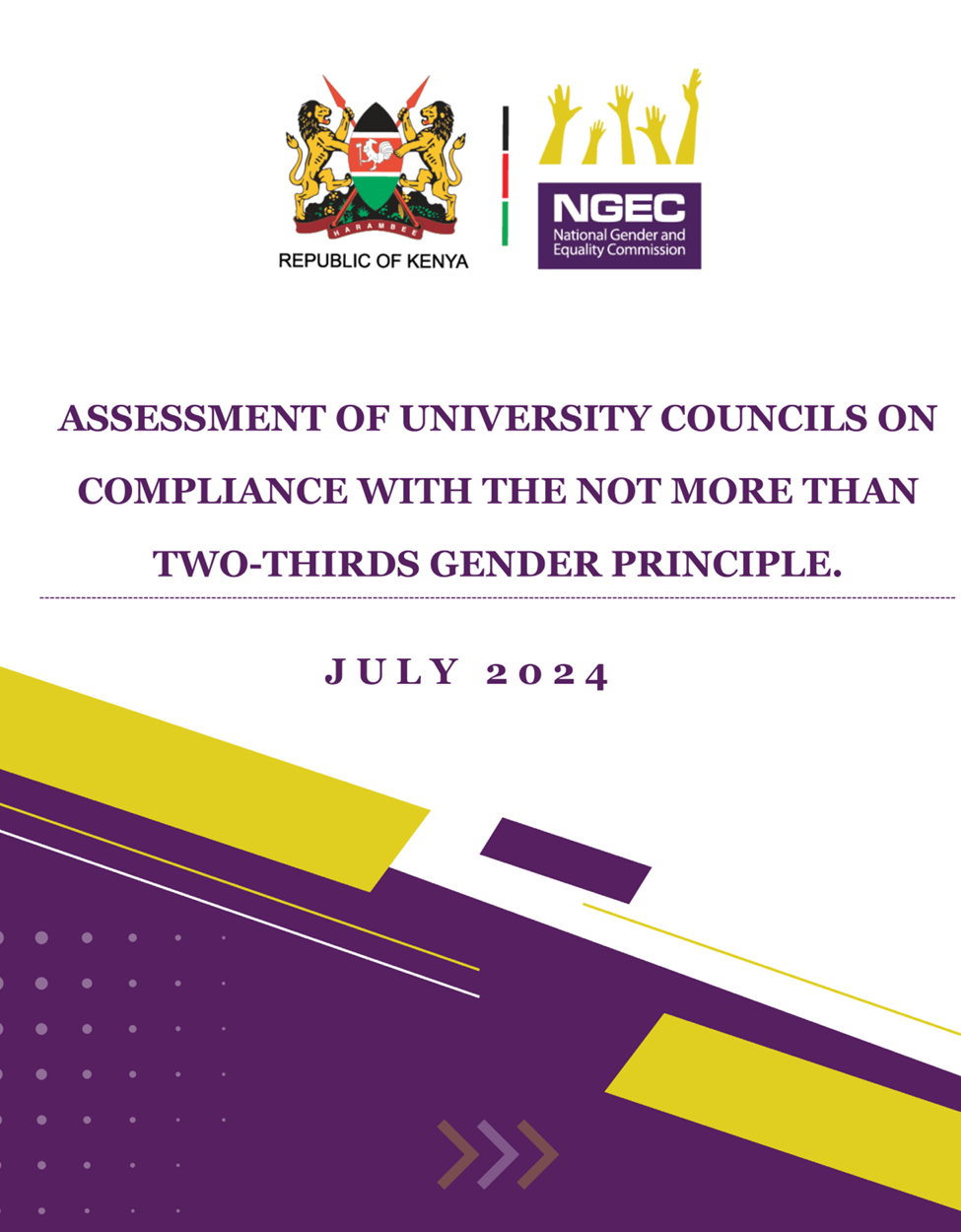 ASSESSMENT OF UNIVERSITY COUNCILS ON COMPLIANCE WITH THE NOT MORE THAN TWO-THIRDS GENDER PRINCIPLE