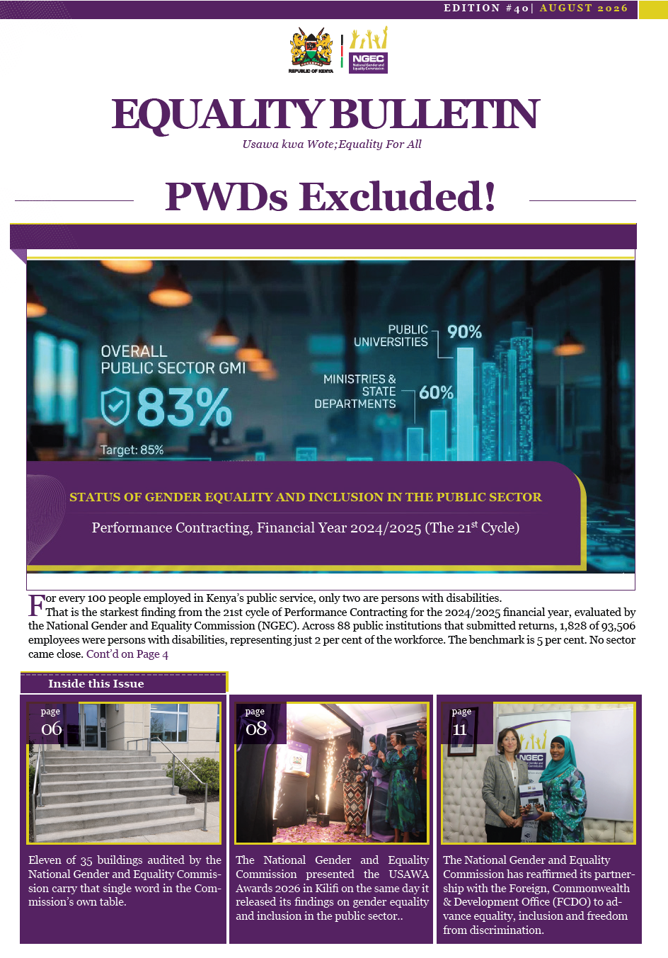 Equality Bulletin #40: PWDs Excluded!